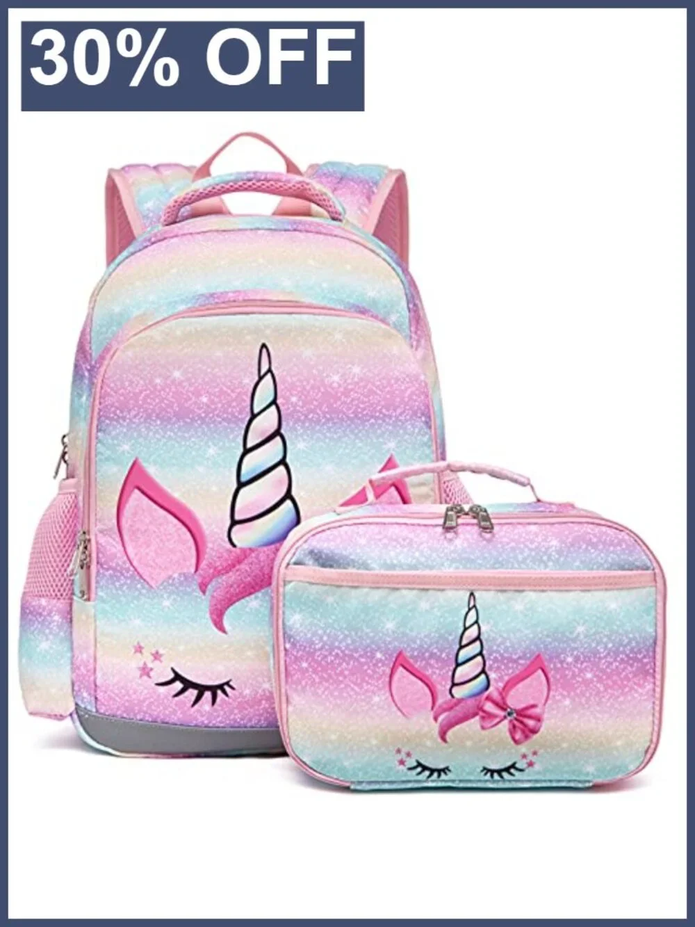 Kids Backpack with Lunchbox, Lightweight Water Resistant Bookbag with
